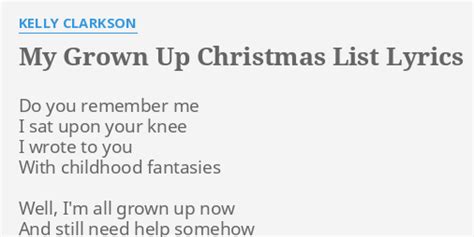 my grown-up christmas list bdscr|Kelly Clarkson – My Grown Up Christmas List Lyrics .